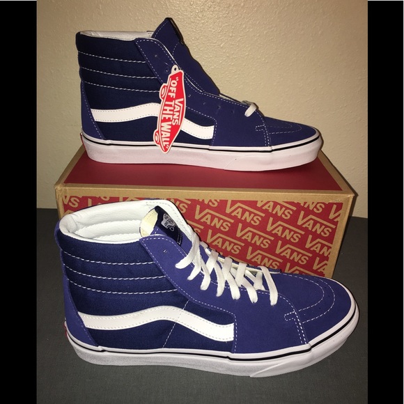 vans sk8 hi estate blue true white